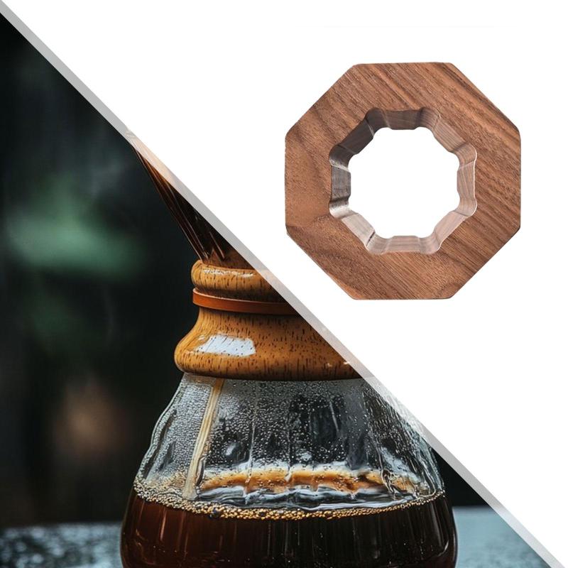 コーヒードリッパーホルダー ウォールナット木製トレイ コーヒードリッパーシェルフ コーヒーフィルタ..