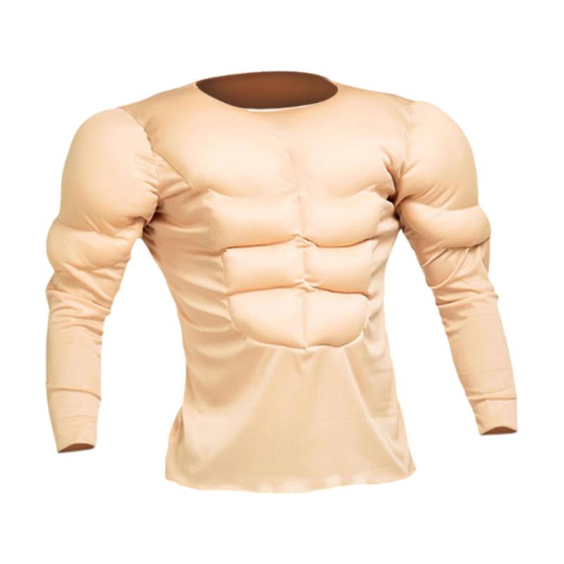 メンズ マッスルシャツ コスチューム エンハンサー アンダーシャツ 下着 快適 面白い マッスル