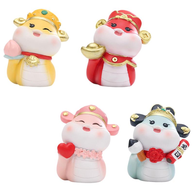 漫画の蛇の像 中国の旧正月 蛇の置物 装飾品 工芸品 装飾樹脂 車のダッシュボード オフィス 本棚にかわ..