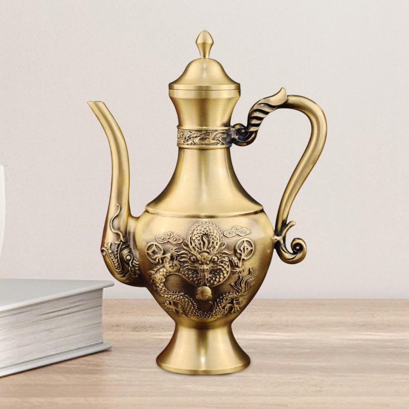 装飾的なティーポット.ブラスポット.真鍮の装飾.真鍮の彫刻.誕生日プレゼント.ケトル彫刻.装飾