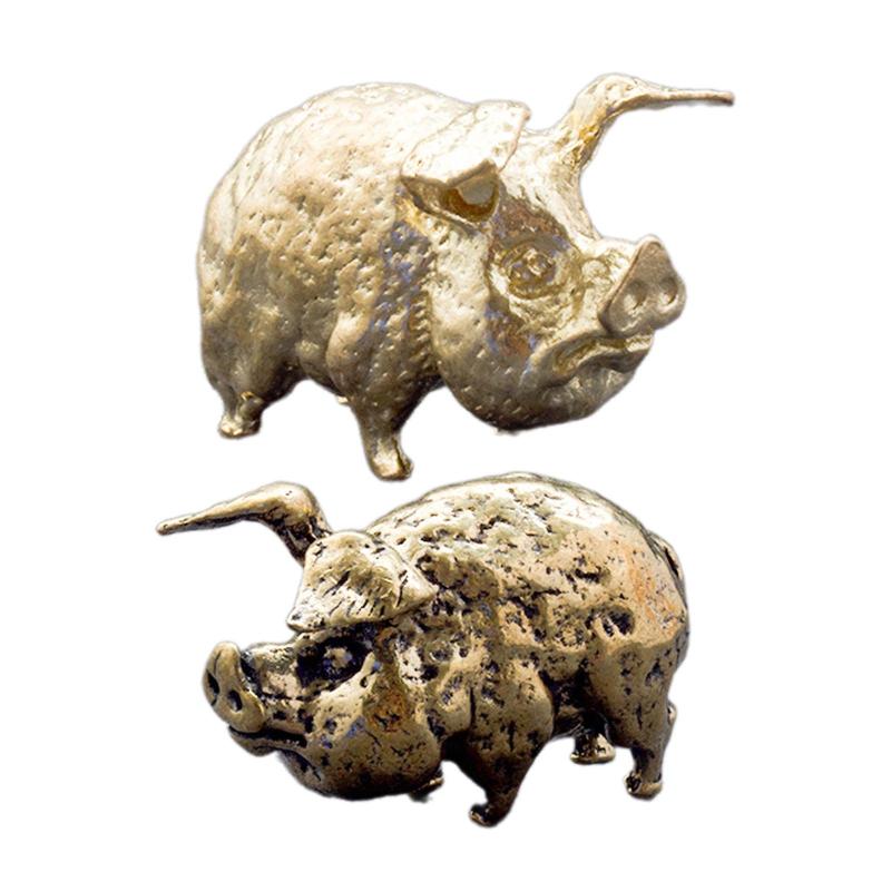 真鍮製豚の像 ミニ彫刻 飾り コレクション用 クリエイティブ 動物の置物 かわいい オフィス 自宅 デス..