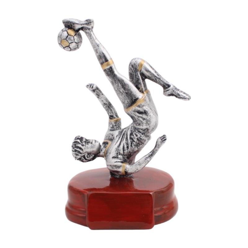 サッカートロフィーマンフィギュア.ベース付き樹脂製男像サッカーテーマトロフィースポーツ競技選手権..