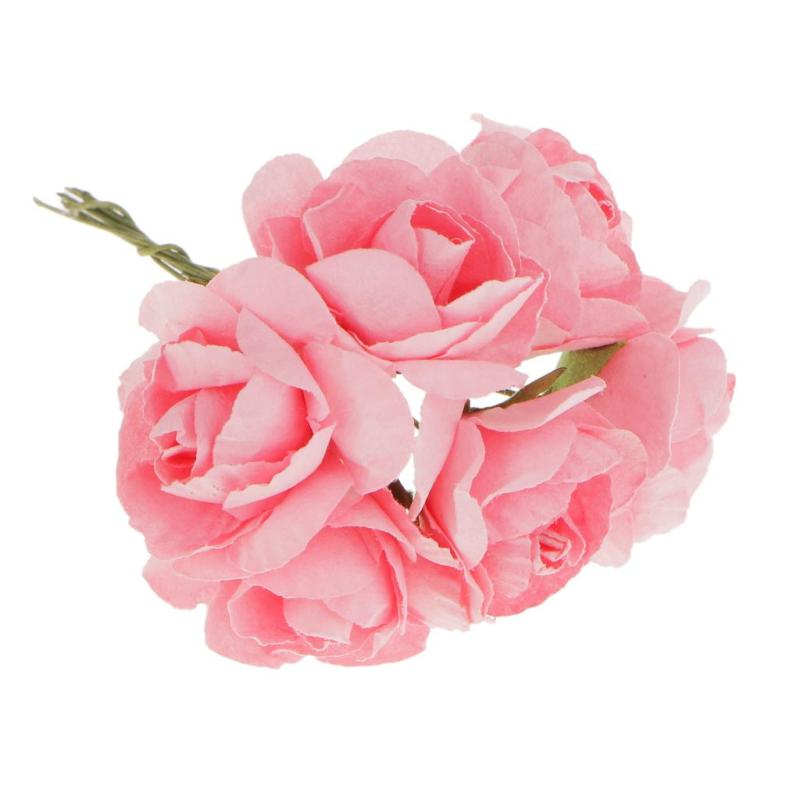 144x造花 DIY 紙製 ツツジ 植物 花 会場 宴会 装飾 ピンク