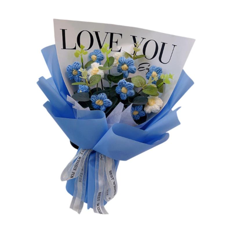 編み花の花束いくつかのかぎ針編み花の休日飾りテーブル装飾アートワーク母の日の贈り物