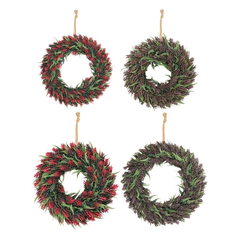 正面玄関の花輪植物の緑は結婚式の装飾を残します