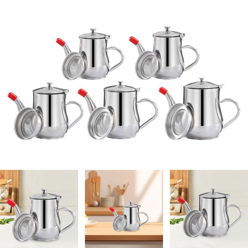 オイルポット オイルストレーナー キッチン収納ジャグ 多目的グリース缶ディスペンサー 家庭用グリース..