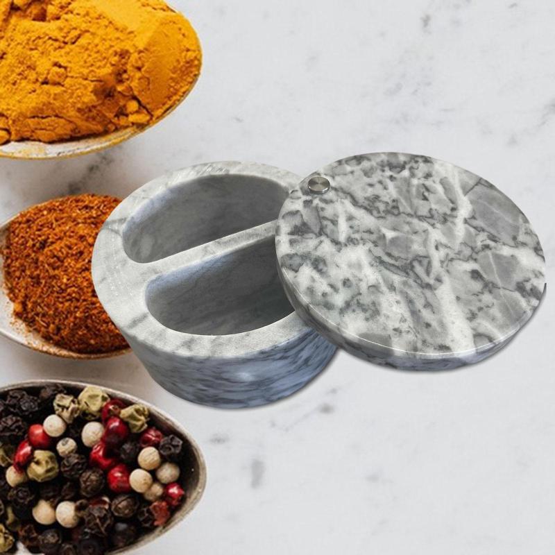 塩入れ収納ボックス 2つのコンパートメント 調味料入れ パントリー バー オフィス用