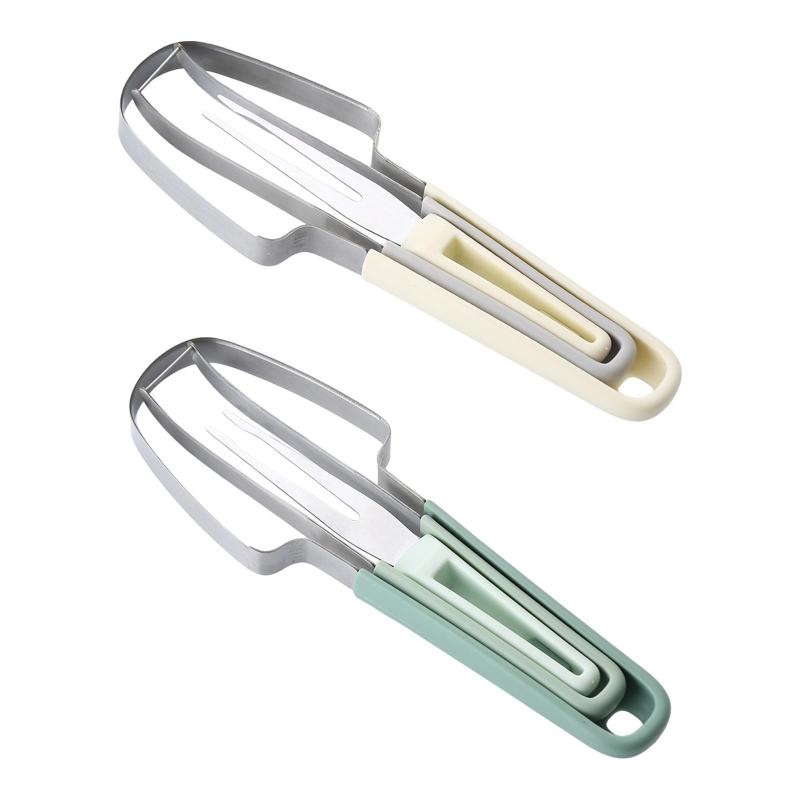 3 イン 1 スイカフォークスライサーカッターフルーツフォークステンレススチール軽量カッティングツー..
