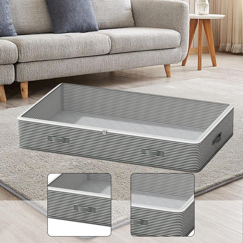 ベッド下収納コンテナ ベッド下収納バッグ 55L ジッパー付き ロープロファイル 掛け布団 キルト 寝具 ブランケット用