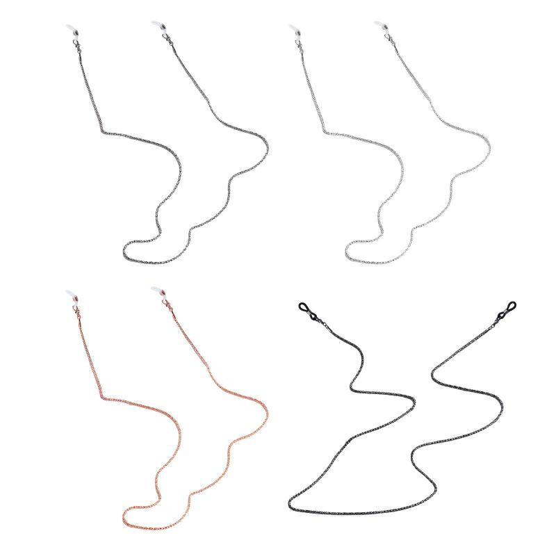 女性用チェーンスメタルマスク眼鏡チェーンネックストラップネック周りにクリップ付き
