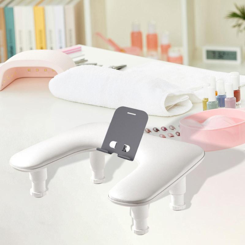 携帯電話ホルダー付きネイルアームレスト.ネイルアームクッション.ポータブル人間工学U