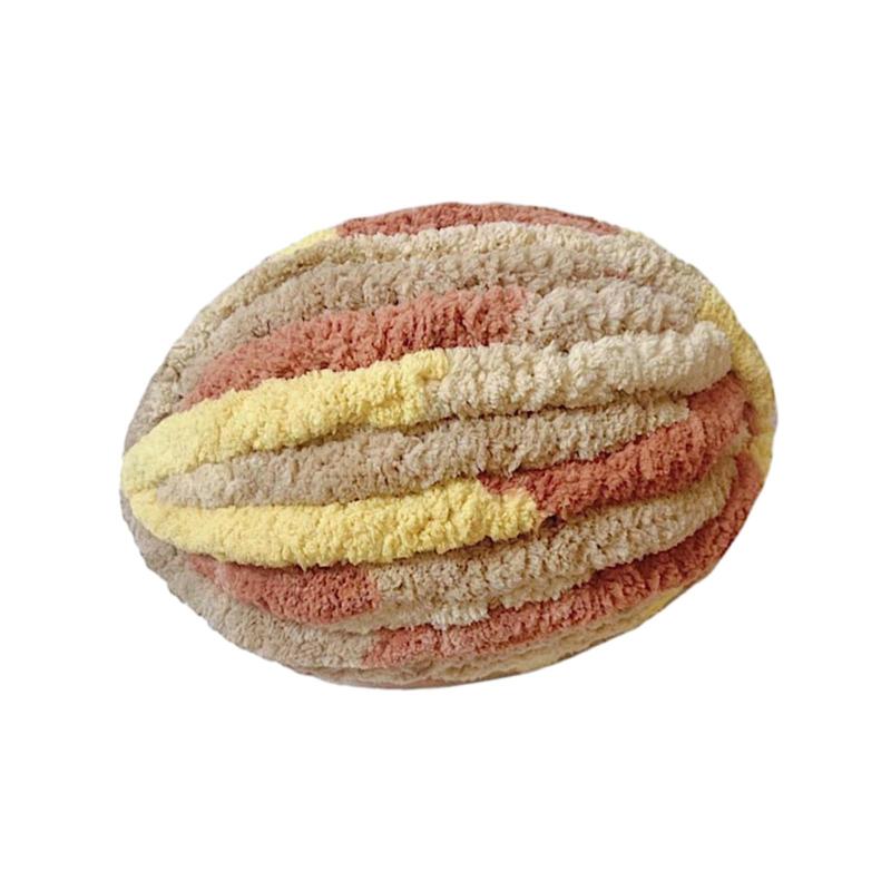 厚い分厚い糸ポリエステル糸ニットブランケット織り敷物作りベージュオレンジ