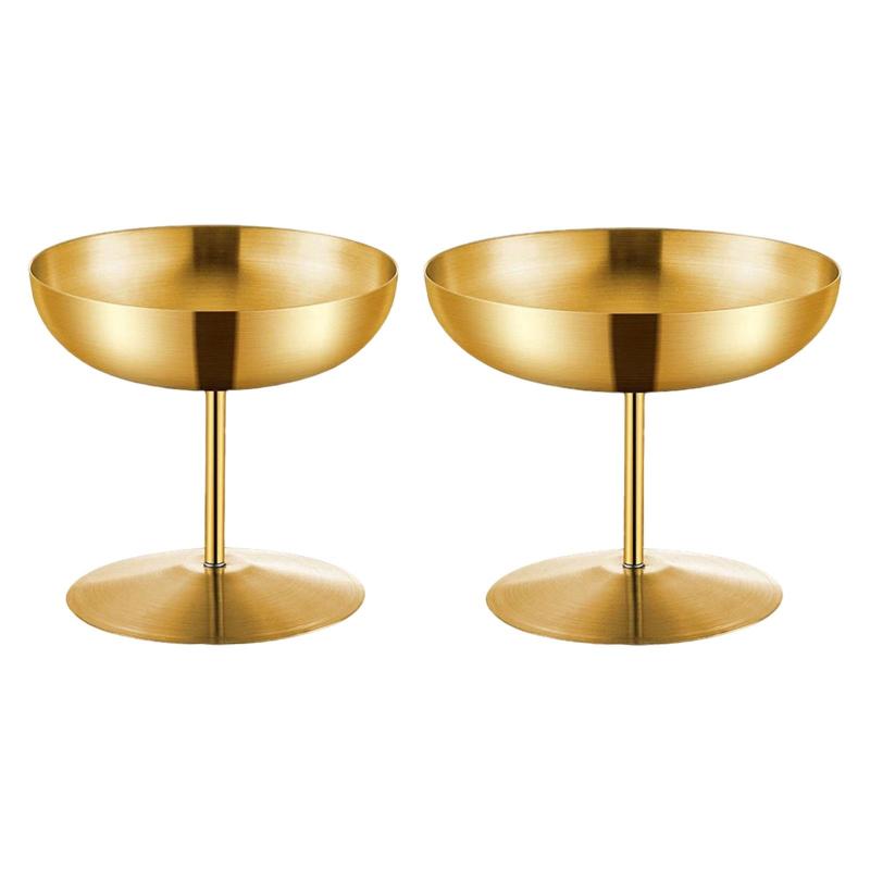 ステンレススチール製アイスクリームカップ パフェサンデートライフルボウル エレガントなサービングボ..