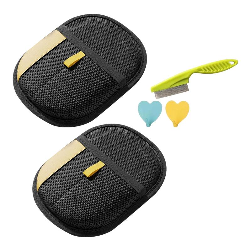 ペット用毛取り手袋 2個セット 犬・カーペット・小動物用 抜け毛除去手袋