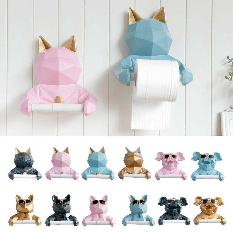 漫画の壁に取り付けられたトイレットペーパーホルダー樹脂ティッシュスタンドラックにこのホテルオフィ..