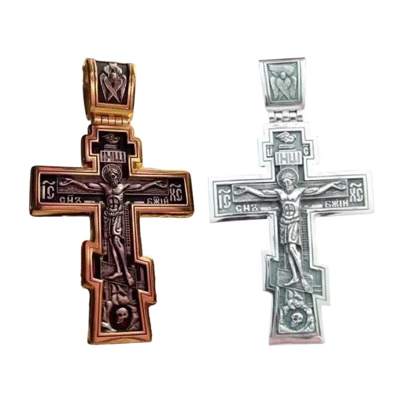 クロスネックレス男性ペンダントネックレス衣類アクセサリークロス十字架聖書祈りペンダントジュエリー彫刻ペンダントネックレスバレンタイン用