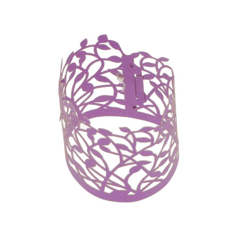 20枚の花は紫色の紙のティーライトホルダー結婚式のパーティーの装飾を残します