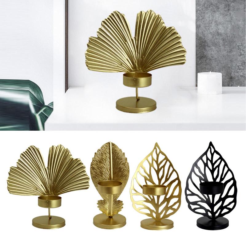 北欧の葉の燭台錬鉄製のキャンドルホルダー工芸品のリビングルームの装飾