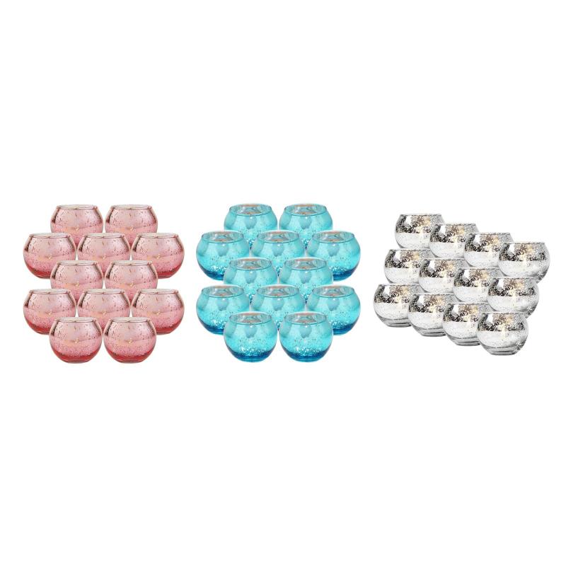 12パッド奉納キャンドルホルダー結婚式や家の装飾のための水銀ガーライトキャンドルホルダー