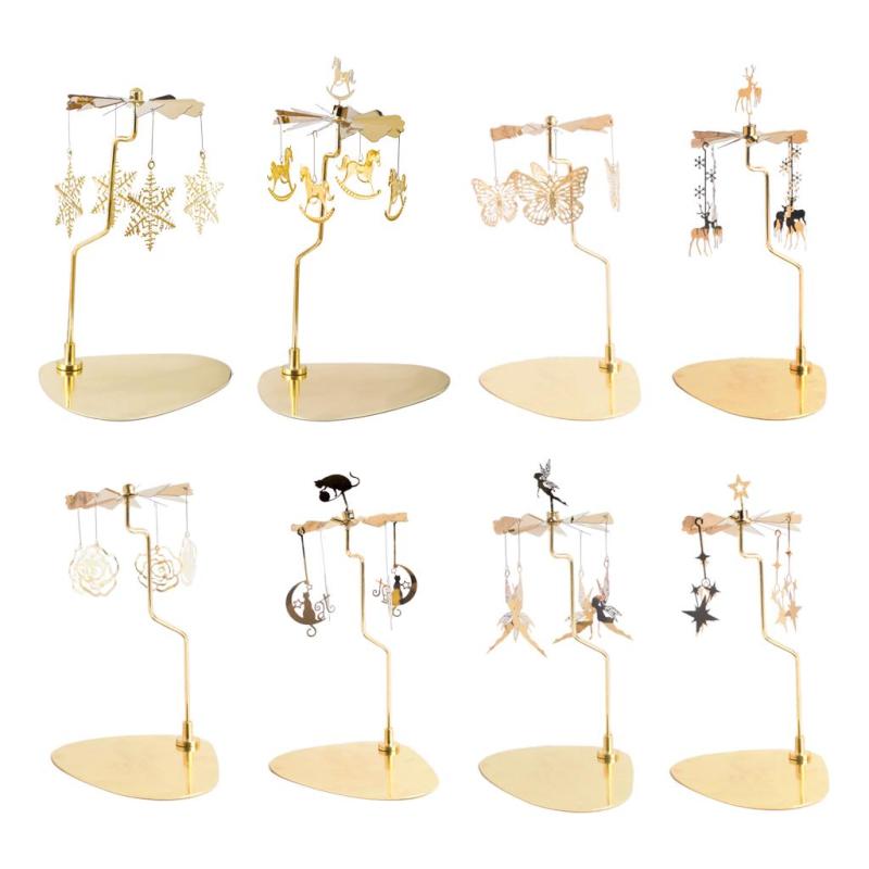 ゴールデンキャンドルホルダー回転奉納キャンドルホルダー収納トレイプレート.恋人のためのホームキャンドルスティックセンターピース.感謝祭.