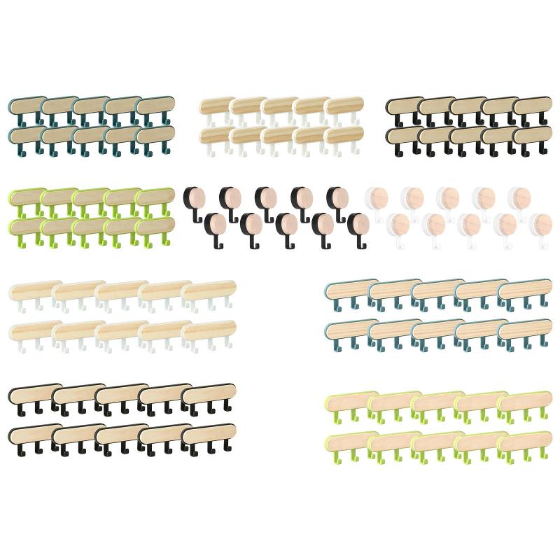 10x壁掛けコートラック.背面接着剤コンパクト便利な帽子ラック多機能キーハンガー用バスルームキャビネットホームタオル下着