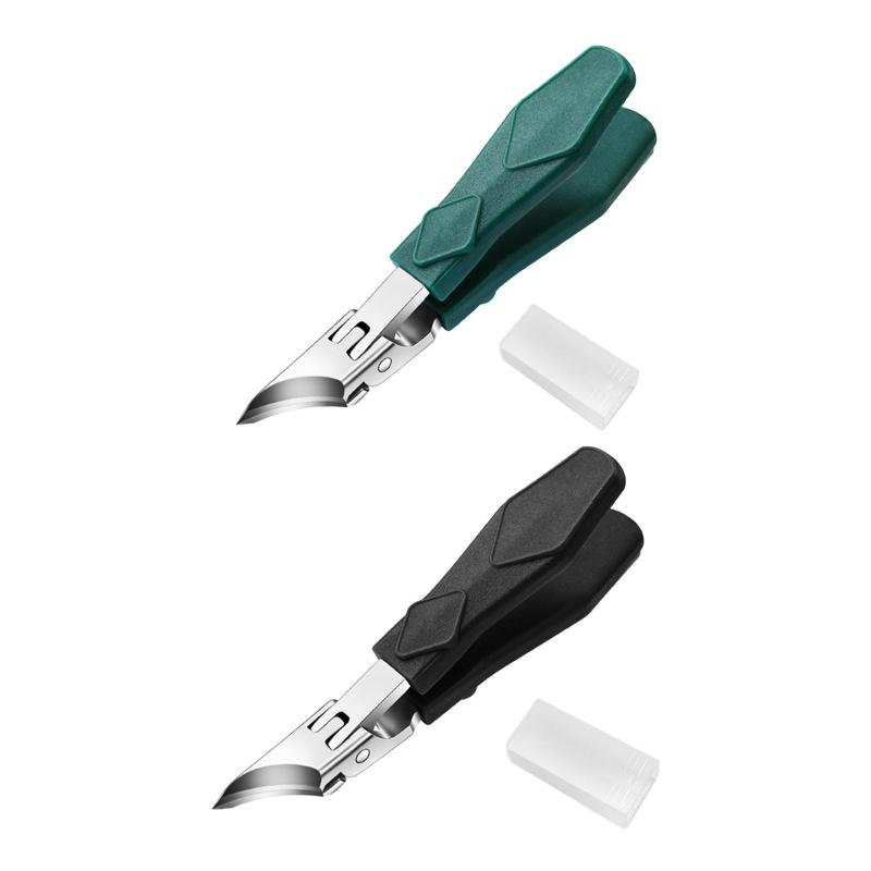 カーブした爪切り 指の爪カッターマニキュアツール防滴ネイル広い顎の開口部厚い陥入爪大人用