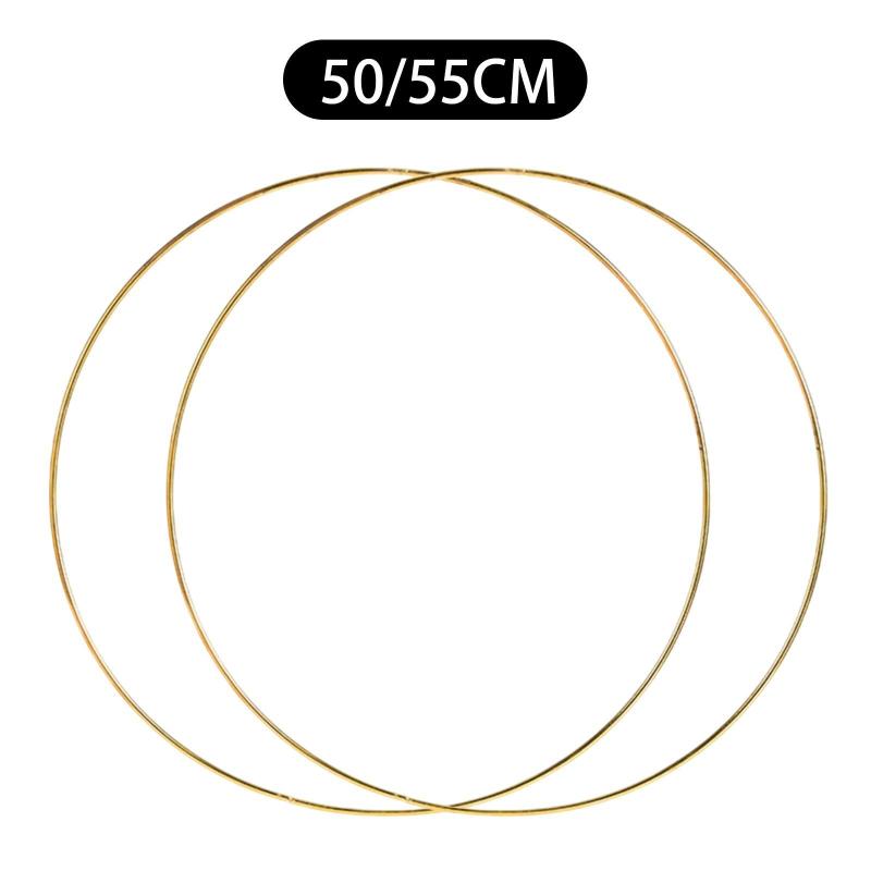 2個のメタルフープリング5mm厚の円壁掛けクラフト用の多機能金色頑丈