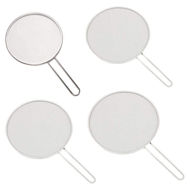 スプラッタースクリーン.ファインメッシュフライパンカバー.コンフォートグリップハンドル