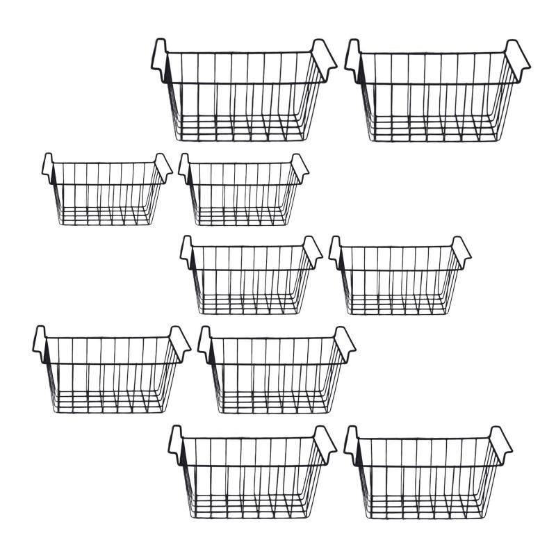 2個入り 冷凍庫バスケット パントリービン仕切り 家庭用冷凍庫ワイヤーバスケット 冷蔵庫ビン 自宅 ア..