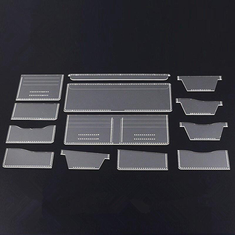 13x レザークラフト アクリル ショート ウォレット パターン ステンシル テンプレート ツール DIY ハン..