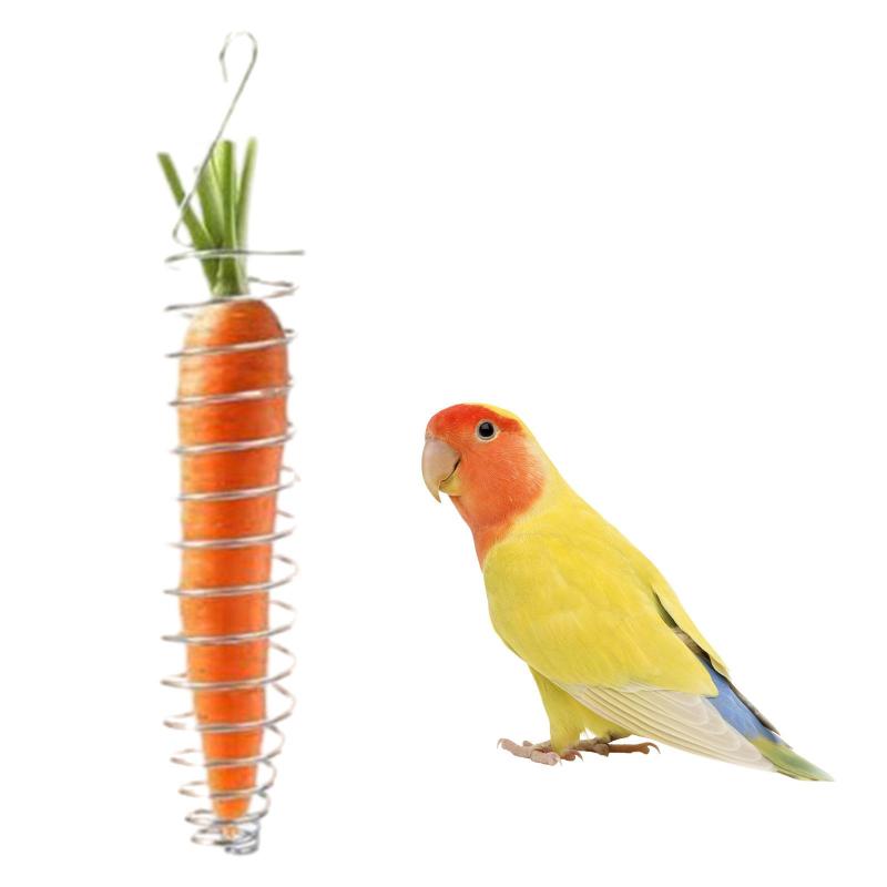 ステンレススチール製オウム用フィーダーバスケット 中空デザイン パンフルーツコンテナ