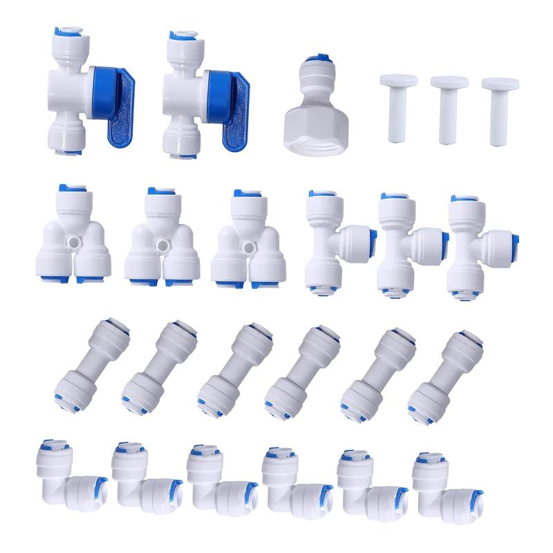 逆浸透膜浄水器用 1/4インチ外径クイックコネクトパーツ 24個