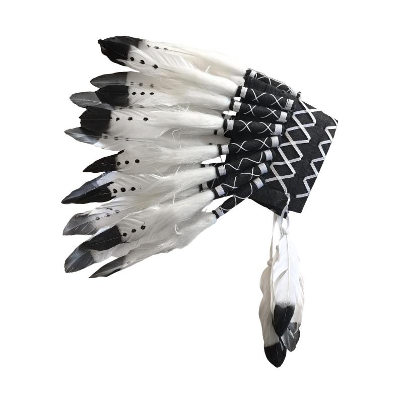舞台パフォーマンス用の人工羽根飾りインド帽子