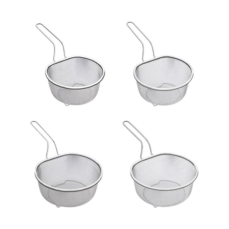 ステンレススチール製ホットポットフィルターメッシュフライバスケットフライチップヘビーデューティー..