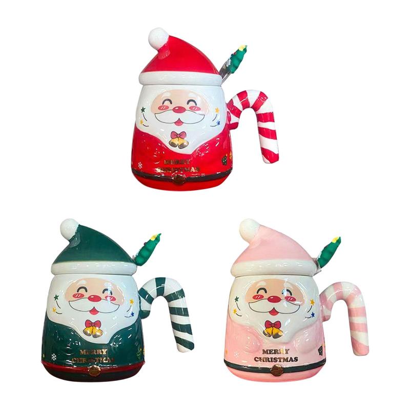 クリスマス セラミックマグ クリスマスマグ スプーン付き 朝食マグ ウォーターカップ フェスティバル コーヒーマグ ノベルティマグ 男性 女性 男の子 女の子