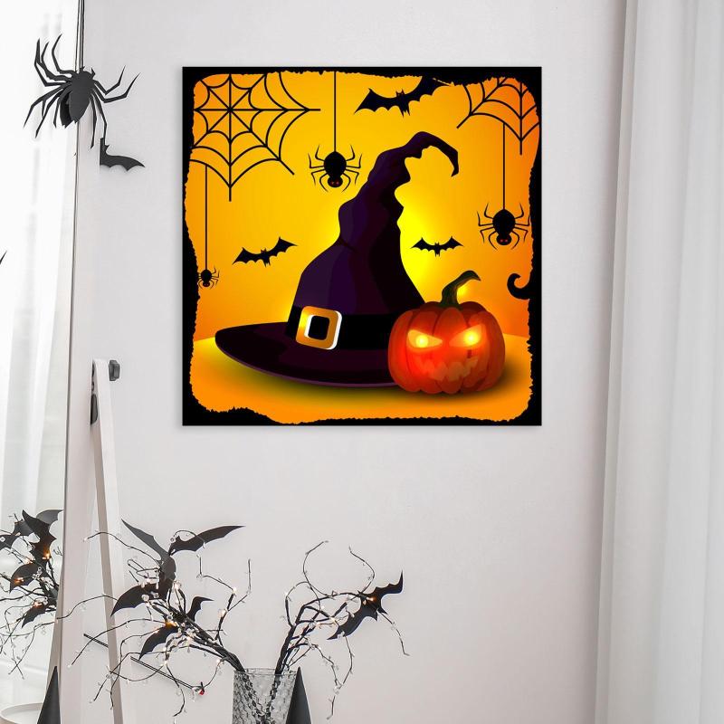 壁用デカール ハロウィン かぼちゃ クモの巣柄 リビングルーム ドア用 デコレーション