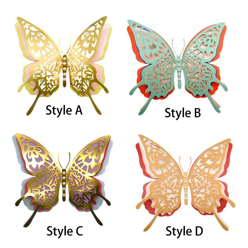 蝶の壁の装飾パティオ芝生の庭の誕生日の女の子の寝室のための4つの層