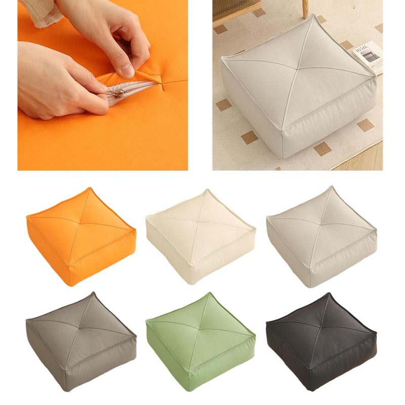 床座クッション 床枕 正方形 PUレザー 瞑想クッション 屋外パティオクッション 屋内屋外 ホーム読書用