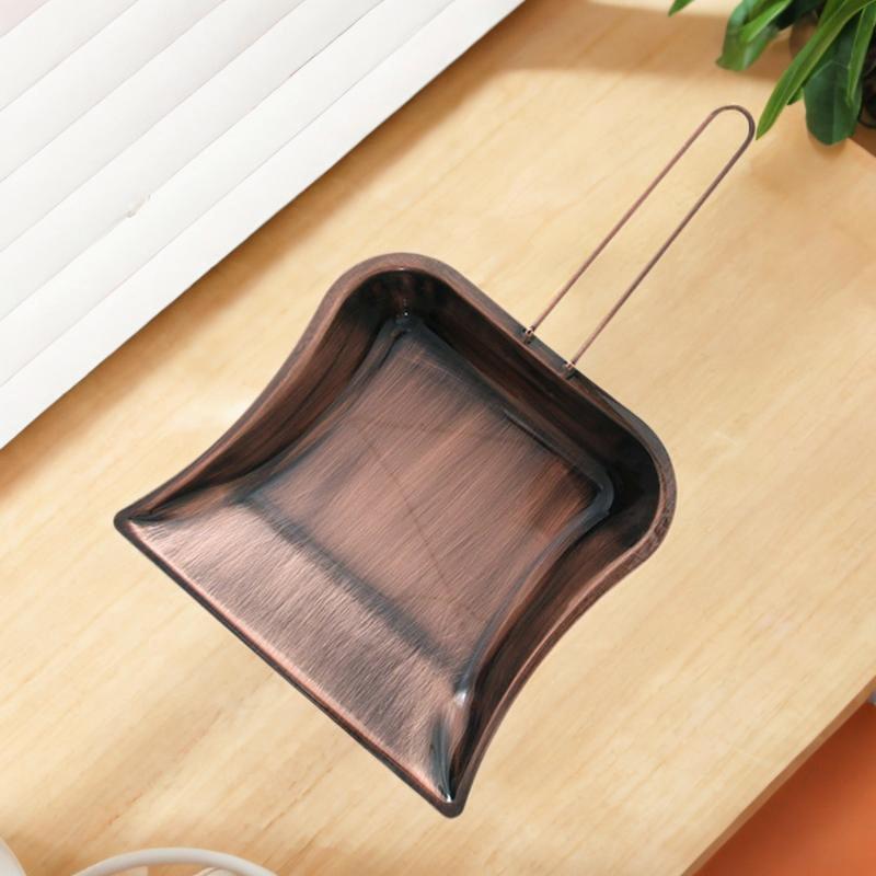 手持ち式銅製ちりとり ダストパン 金属製 頑丈 扱いやすい デスク掃除ツール ゴミ箱 ソファ 寝室 寮 オ..