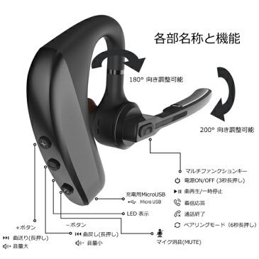 Bluetooth ワイヤレスヘッドセット model：K10 ノイズキャンセリング機能搭載 軽量 iPhone/Android などのスマートフォン対応 【メール便送料無料】|ヘッドセット 片耳 ワイヤレス ブルートゥース イヤホン ハンズフリー イヤホンマイク 携帯電話 アンドロイド アイフォン