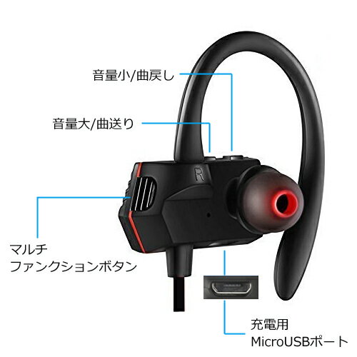 Bluetooth4.1 ワイヤレスイヤホン model：K9 高音質 防水/防汗 HDステレオ iPhone/Android などのスマートフォン対応 【メール便送料無料】|イヤホン ブルートゥース