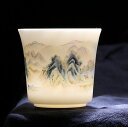 【送料無料】 人気 一ヶ湯呑 パンダ素焼き 単品 高級蒔絵茶杯 中国式 茶器 主人の杯 羊脂玉