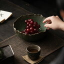 【送料無料】 人気 手作り粗陶 日本式 窯変青野 お茶洗い 和風粗陶 ハンドセラミック 水洗器 茶器