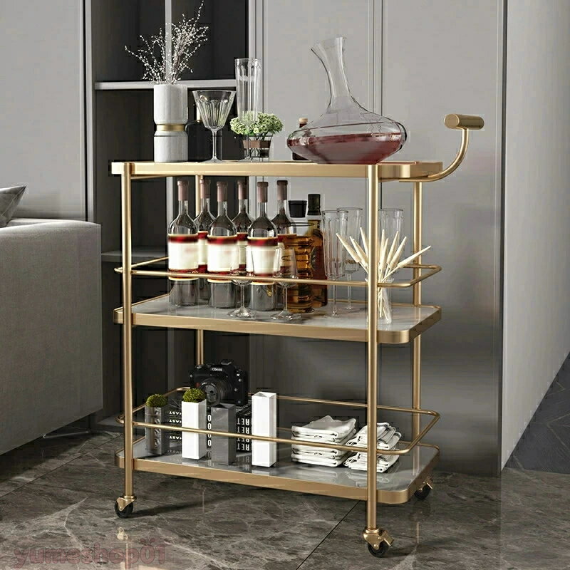 【三年保証】サービスワゴン、キッチンカート ユニバーサルホイール付き で360°回転可能、鉄素材 、エ..