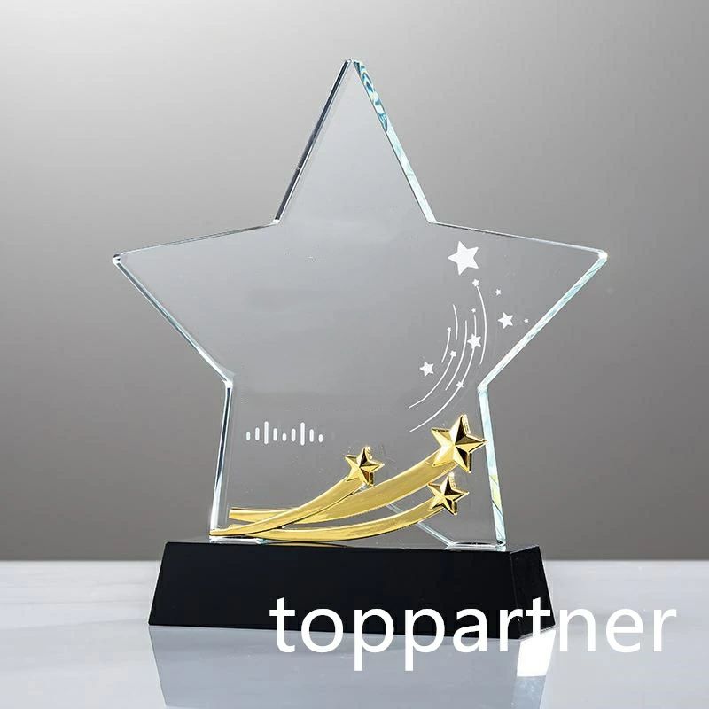 アーストロフィー クリスタルガラスプレート彫刻無料 優勝 トロフィー 記念品 クリスタル カップ クリスタルトロフィー 大きめカット ゴルフ スポーツ 優勝 記念品 文字入れ無料 記念品 卒業 表彰