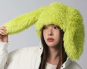 フードウォーマー レディース 冬 耳の 隠れる 帽子 かわいい ウサギ 厚手 暖かい もこもこ 緑 青 グレー 自転車 サイクリング 防寒
