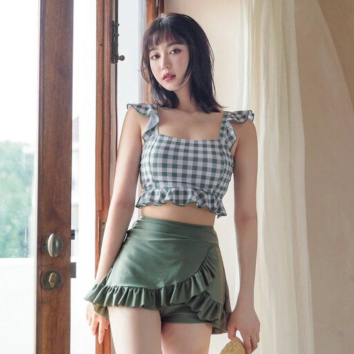 【送料無料】水着 レディース 体型カバー 可愛い フリル 小胸 水着 韓国 水着 タンキニ 水着 タンキニ 露出控えめ セパレート 【送料無料】水着 レディース 体型カバー 可愛い フリル 小胸 水着 韓国 水着 タンキニ 水着 タンキニ 露出控えめ セパレート