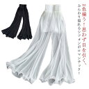 【送料無料】シフォン ロングパンツ フレアパンツ レディース ロング丈 ワイドパンツ 透け感 美脚 春夏 ヨガパンツ ダンス衣装 フレアパンツ(4)