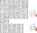 【送料無料】ステンシルシート 角文字レター 大文字A-Zと0-9 (36枚セット) ステンシル プレート アルファベット 10*10cm 繰り返し利用 POP