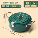 【送料無料】温度計付き天ぷら鍋 20cm 天ぷら鍋 てんぷら鍋 温度計付き 調理器具 フライパン 家庭用 温度制御可能 精鉄 電磁炉ガスコンロ通用